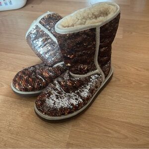 UGG Sequin Boots in Bronze and Silver